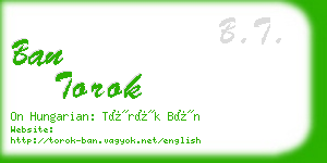 ban torok business card